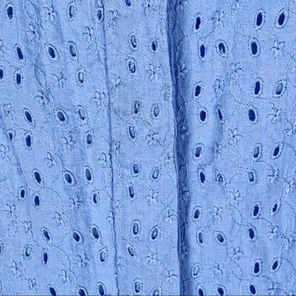 J. Crew Women's Light Blue Eyelet Lace Shirt Dress - Picture 5 of 8